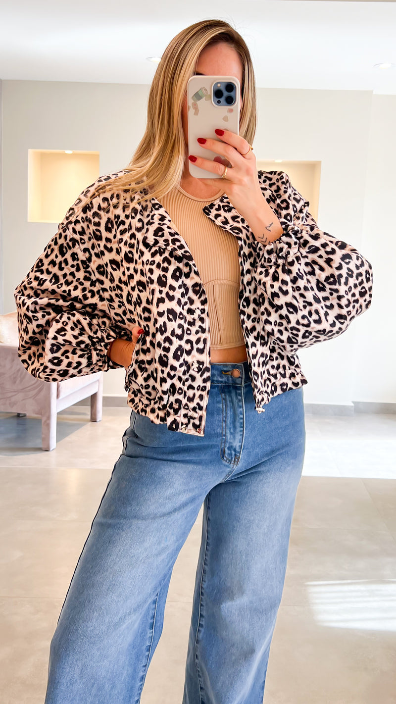 LEOPARD BOMBER JACKET