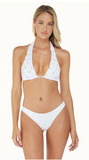 WHITE BEADED BRYNN HALTER TOP & RUCHED BOTTOM BY PQ