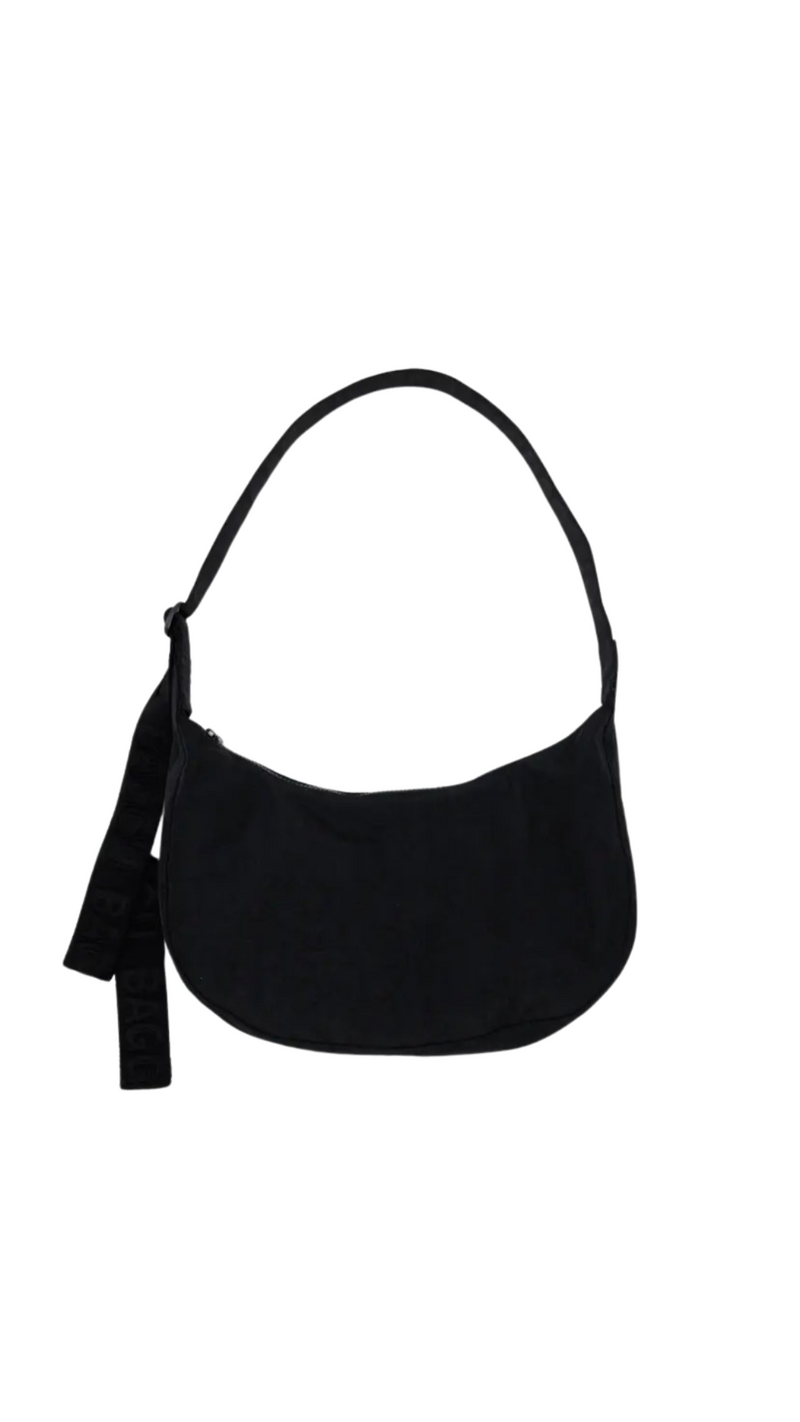 BLACK MEDIUM CRESCENT BAG