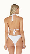 WHITE BEADED BRYNN HALTER TOP & RUCHED BOTTOM BY PQ