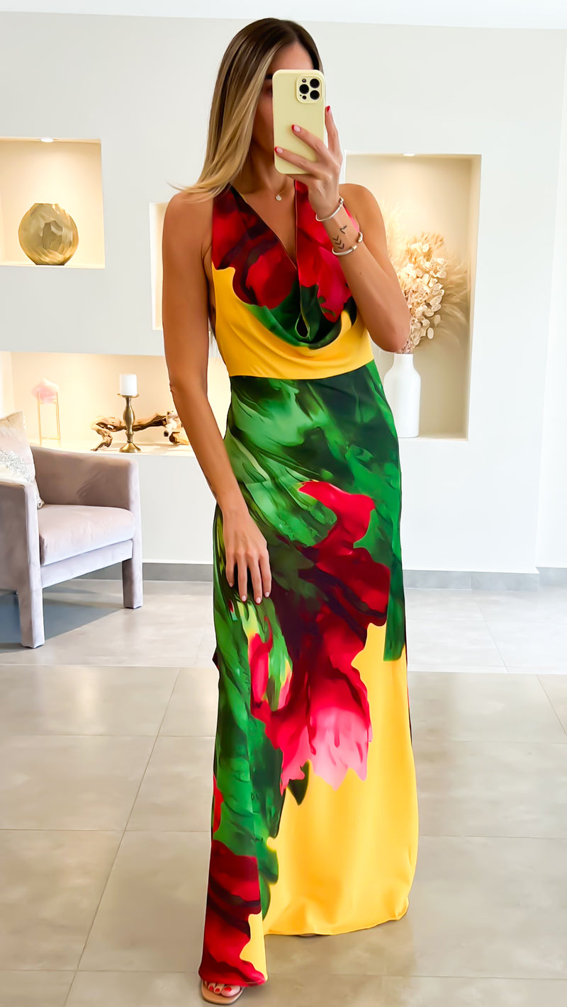 SUNSET PETALS DRESS