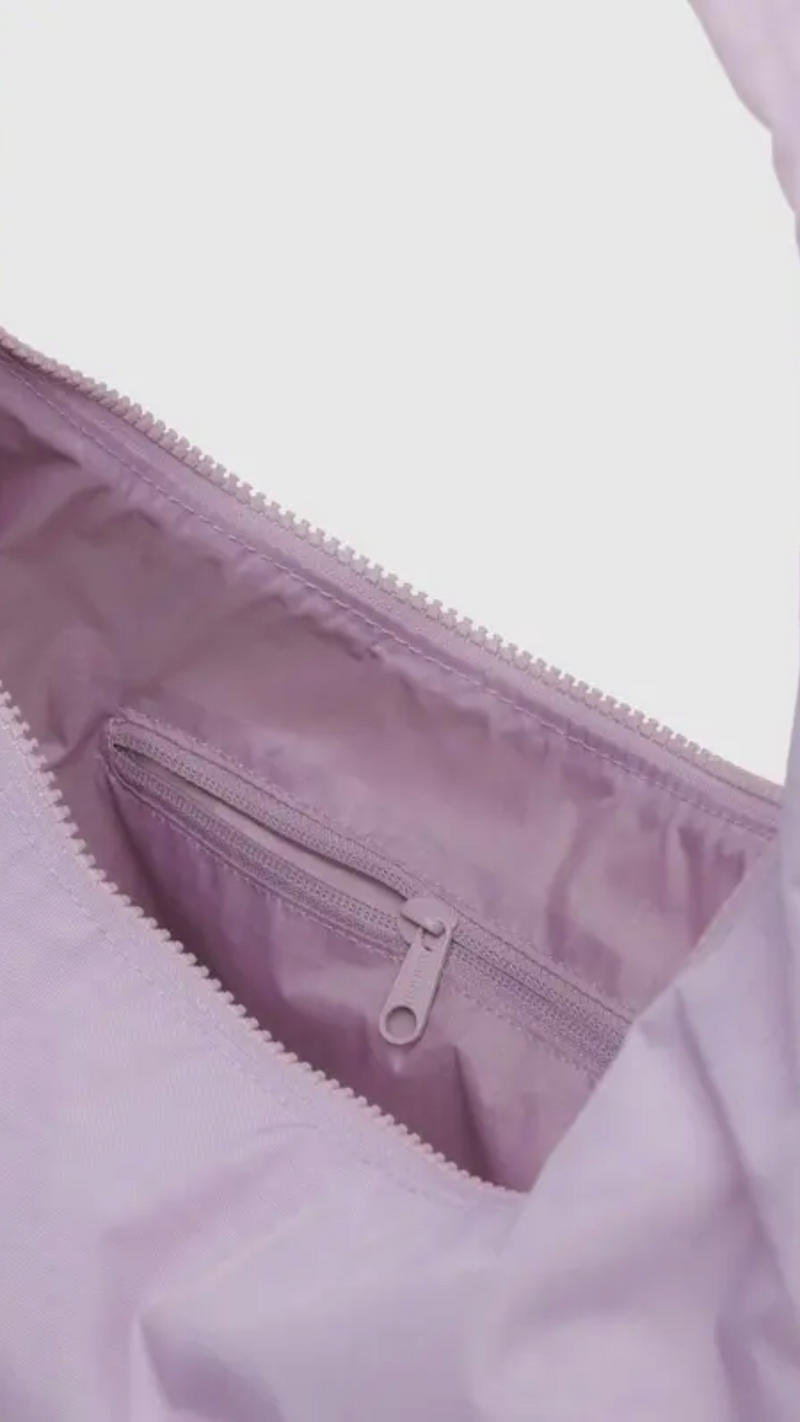 DUSTY PINK NYLON SHOULDER BAG