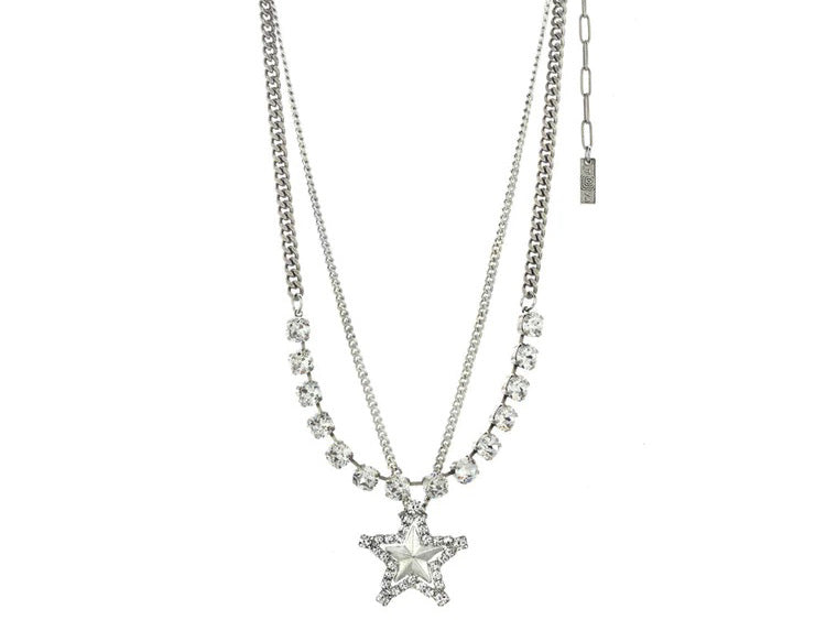 LAYERED STAR IN SILVER NECKLACE