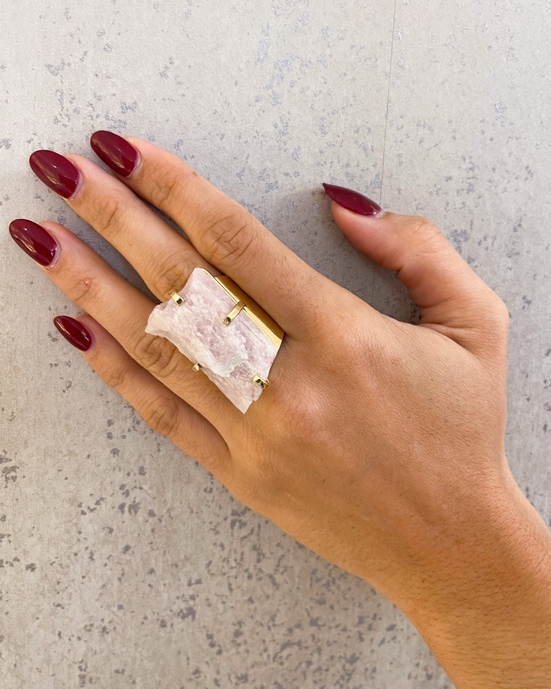 KUNZITE CUFF RING